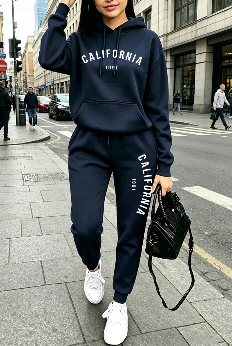 핫세일 여성 트레이닝복 프린팅 캐주얼 후드티 스웨트팬츠 - Winter Clothing Usa 리뷰 및 가격