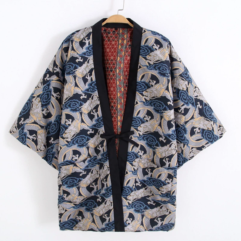 가을 겨울 일본식 용 프린트 한텐 코트 기모노 남녀 하 - Traditional Winter Japanese Clothing 리뷰 및 가격