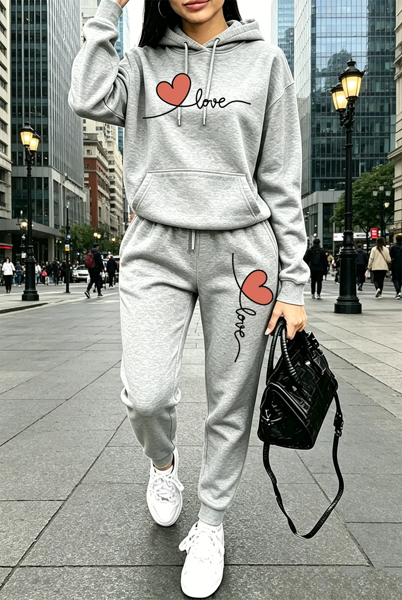 여성 트레이닝복 프린트 캐주얼 긴팔 후드티 스웨트셔츠  - Winter Clothing Usa 리뷰 및 가격