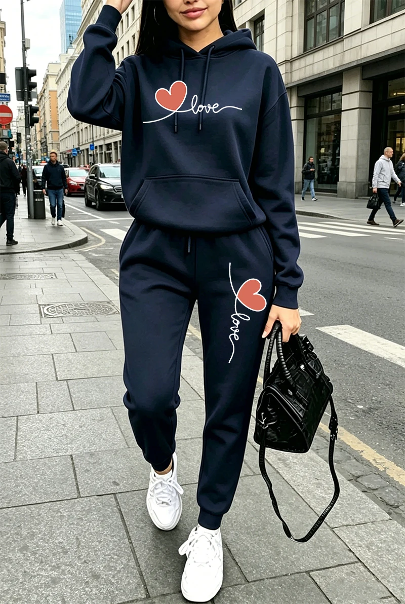 여성 트레이닝복 프린트 캐주얼 긴팔 후드티 스웨트셔츠  - Winter Clothing Usa 리뷰 및 가격